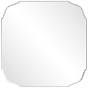 Silver Wall Mirror-Beveled Edge Frameless Mirror for Bathroom, Vanity, Bedroom, Rectangle Mirror(24X24inch)