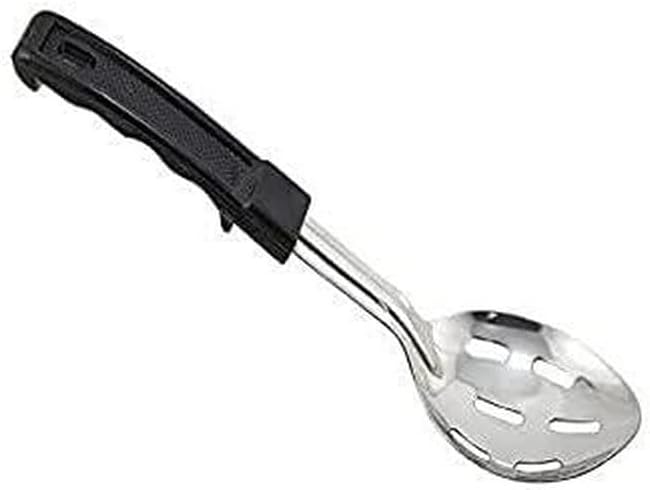 Winco Prime Stainless Steel Basting Spoon with Stop Hook Handle, NSF, Slotted, 11"