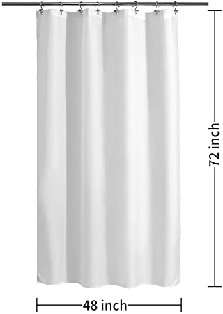 ALYVIA SPRING 48x72 Stall Waterproof Fabric Shower Curtain or Liner White
