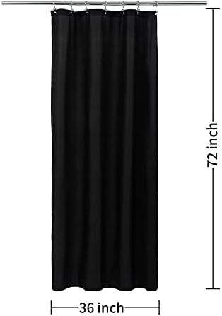 ALYVIA SPRING Stall Waterproof Fabric Shower Curtain or Liner Black, 36x72