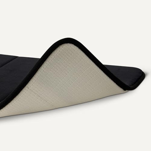 Amazon Basics Absorbent & Fast Dry Plush Memory Foam Bath Mat, 17 x 24 in, Black