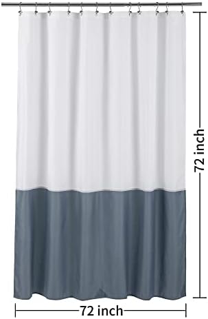 ALYVIA SPRING Waterproof Shower Curtain or Liner White/Stone Blue, 72x72