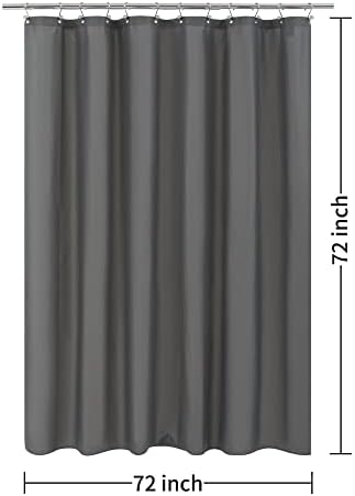 ALYVIA SPRING Waterproof Fabric Shower Curtain or Liner Dark Gray, 72x72