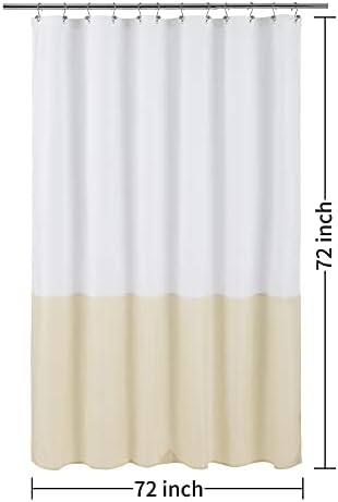 ALYVIA SPRING Waterproof Fabric Shower Curtain or Liner White/Cream, 72x72