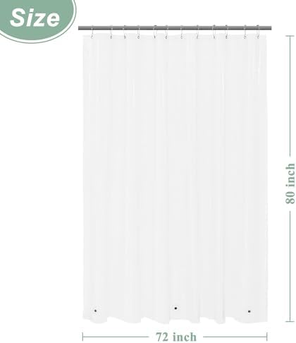 Mrs Awesome 72x80 Long Shower Curtain Liner Clear