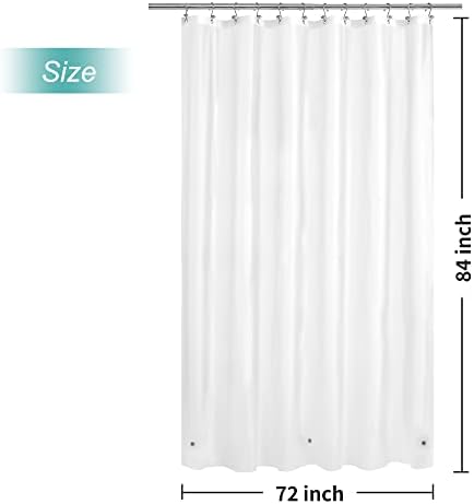 Mrs Awesome Extra Long Frosted Shower Curtain Liner with 3 Magnets 72x84