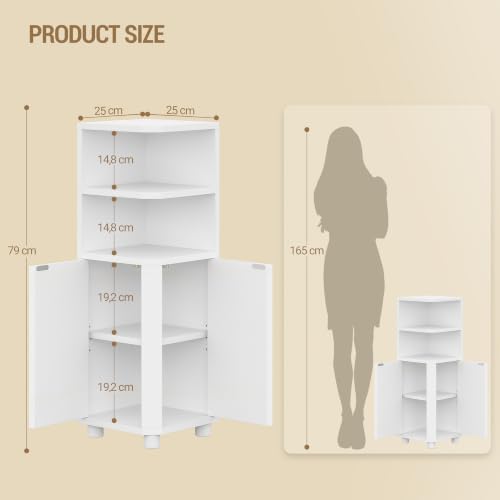 Hzuaneri Corner Cabinet, Small Bathroom Corner Cabinet with Doors