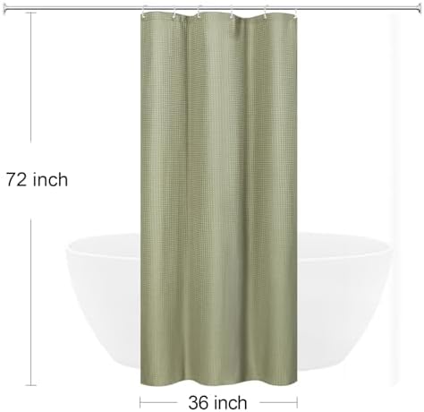 Gibelle Small Stall 230GSM Heavy Duty Sage Green Shower Curtain, 36 x 72
