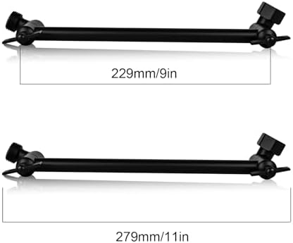 Heavy Duty Adjustable Shower Arm, 11" 100%Brass Extension with Gear Lock Teeth & Swivel Nut,Strong Load Support, No Sagging, Keeps ShowerHead Straight, Leak-Free, G1/2 NPT(Matt Black)