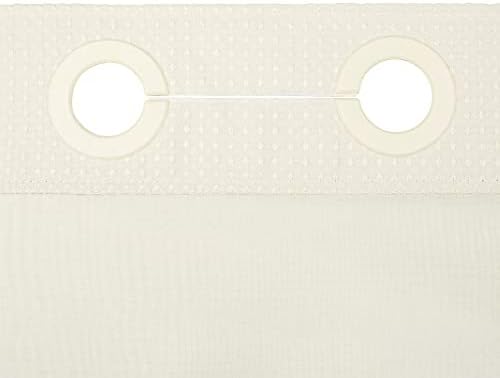 RiverDream Heavyweight Waffle No Hook Shower Curtain with Liner,Cream,71x74