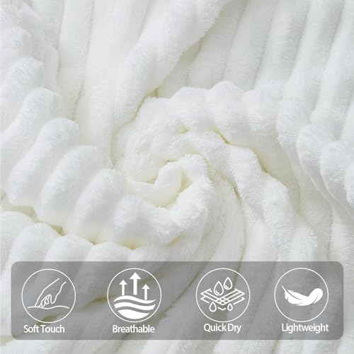 3 Pack Bath Towel Set, 40"x80" Oversized Bath Sheet, White