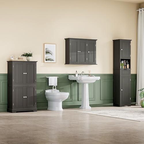ChooChoo Laundry Cabinet with 3 Doors and Adjustable Shelves