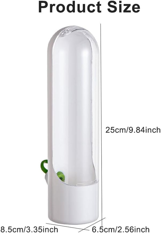 Herb Keeper for Refrigerator 2 Pack, Clear Vertical Cilantro Container with Water Base, 3.35 x 2.56 x 9.84 In ABS Herb Saver for Parsley Mint Basil, Fridge Door Storage