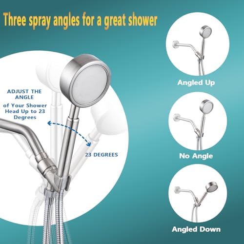 All Metal Handheld Shower Head Holder, Adjustable Shower Wand Holder with Brass Pivot Ball,Shower Arm Holder Mount for Connecting Shower Arm and Shower Hose, BRUSHED NICKEL