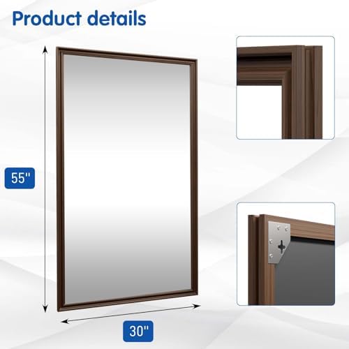 WEER Brown Bathroom Vanity Mirror 55x30 Inch