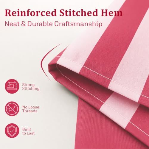 Ohocut Vertical Striped Shower Curtain, Cute Retro Vintage Stripe Farmhouse Bathroom Shower Curtain, Waterproof Polyester Fabric Modern Shower Curtain for Bathroom 72x72 Inches (Double Pink)