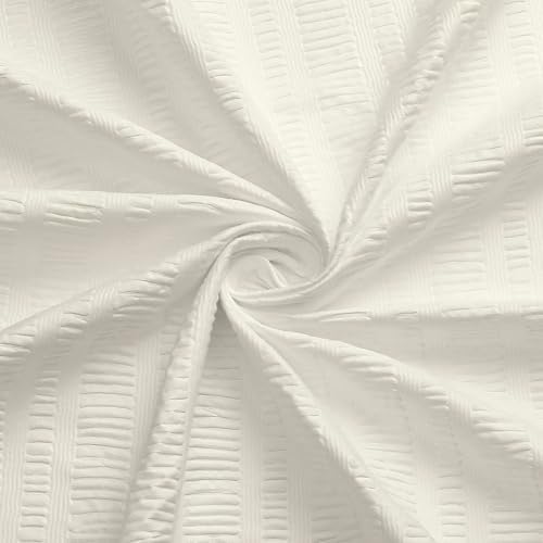Aiyufeng Cream Stall Fabric Shower Curtain - Soft & Lightweight Small Shower Curtain with Texture for Narrow Stall Size, Machine Washable - 36x72, Cream