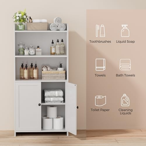Homhedy Small Bathroom Storage Cabinet, Toilet Paper Storage Cabinet