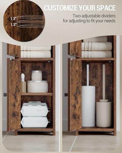 Hzuaneri Bathroom Storage Cabinet, Small Corner Floor Cabinet with 2 Doors
