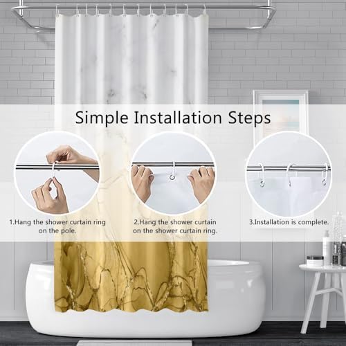 Yellow Extra Long Waterproof Shower Curtain 72x96 inches