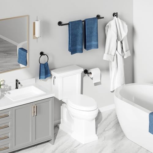 USHOWER 4PCS Matte Black Bathroom Accessories Set, 24-Inch Towel Bar Set