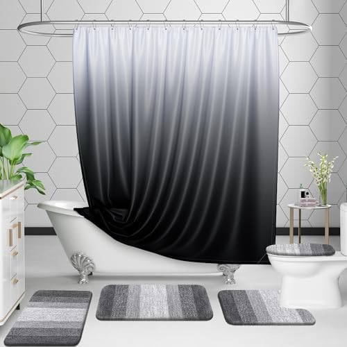 OLANLY Micorfiber Bathroom Rug Set 2 Piece, 47"x20"+24"x16"