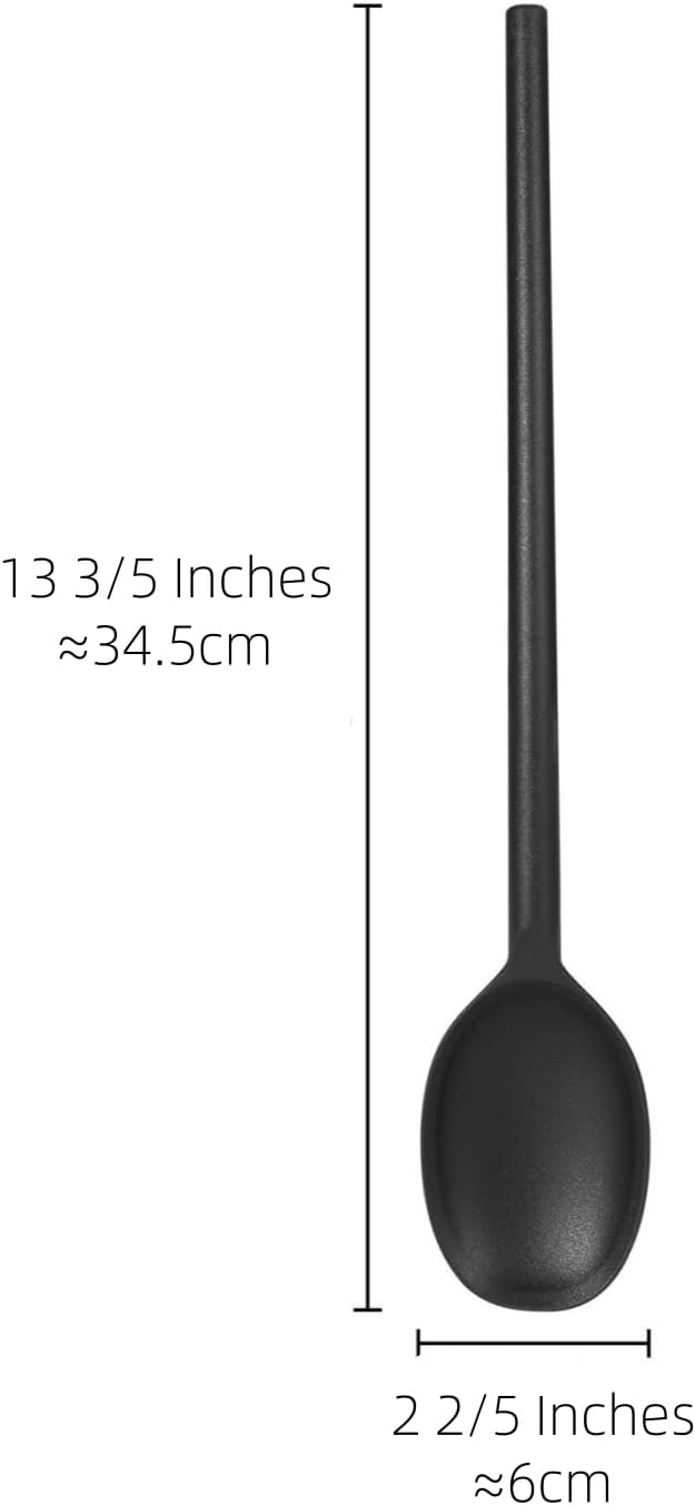 Silicone Cooking Spoon Set, High Heat Resistant Stiff Mixing Spoon, Extra Long Large Kitchen Utensil for Stirring, Mixing and Serving, 13.6 Inches