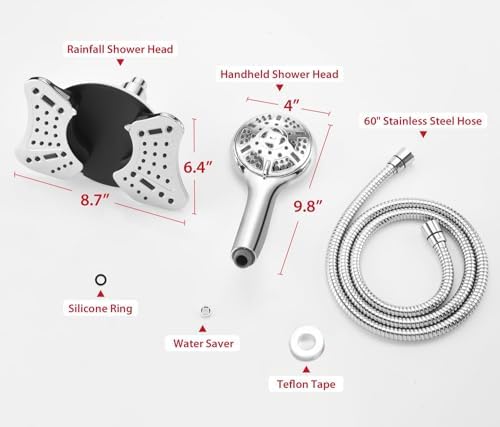 GRICH Shower Head with Handheld Spray - Dual High Pressure Showerhead
