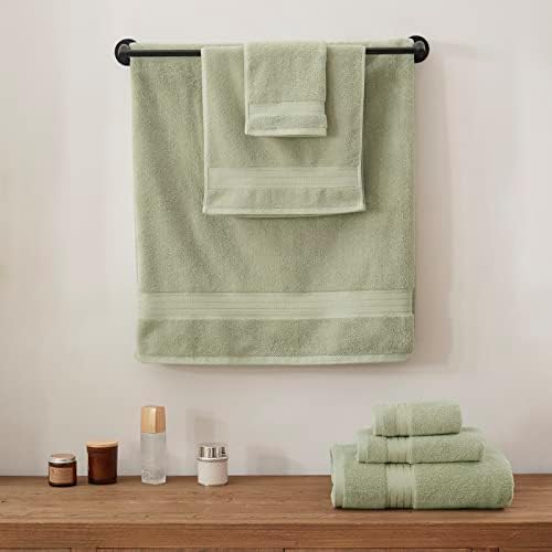 COZYART Luxury Hand Towels 4 PCS, Sage Green 100% Turkish Cotton 650 GSM