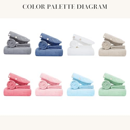 Soft Bath Towel Set of 4, Extra Large Microfiber Towels 35x70 in, Bath Towel Hand Towel Hair Towel Washcloths Set, Quick Dry, Highly Absorbent, for Bathroom Shower Pool Hotel Beach (White, 4 Piece)