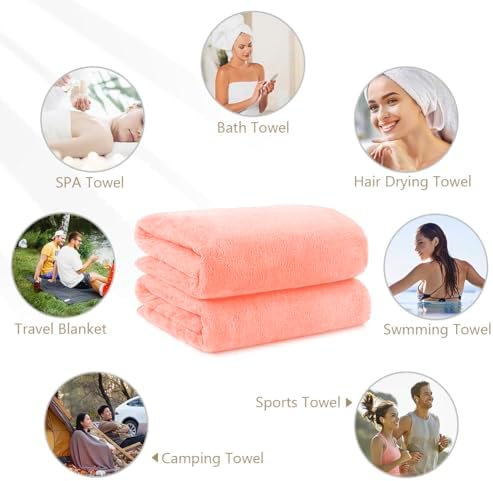 Orighty Bath Towels, Soft Feel Bath Towel, 4 Pack (27'' x 54'')