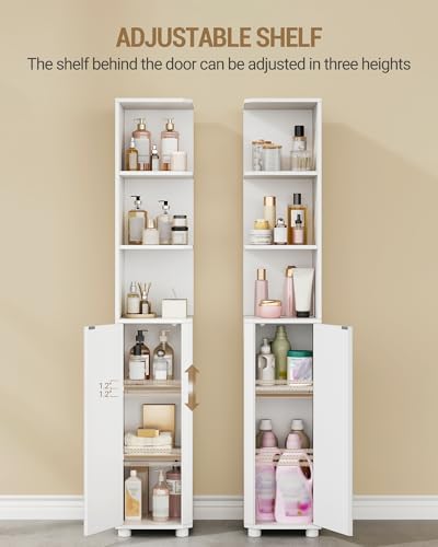 Hzuaneri Corner Cabinet, Tall Bathroom Corner Cabinet with Doors