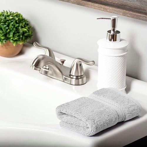 SUPERIOR Egyptian Cotton Plush & Absorbent, Face Towel Set of 6, Silver