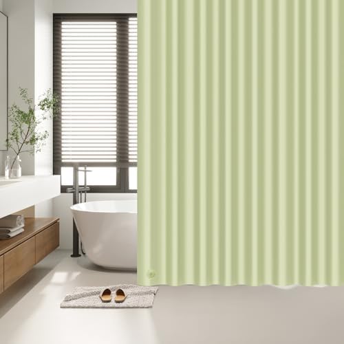 EHZNZIE Sage Shower Curtain Liner 72x72, PEVA Waterproof Bath Curtain, No Chemical Smell, 3 Weighted Magnets, Durable with Rustproof Metal Grommets