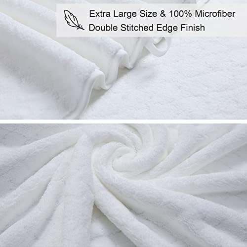 Ycosy Extra Large Bath Towels Set 35x70 Inches - White Luxury 600 GSM Oversized Bath Sheet Towel,Ultra Soft Microfiber - Quick Dry,Highly Absorbent Shower Towels Spa Hotel Bathroom Towel Set (4-Pack)