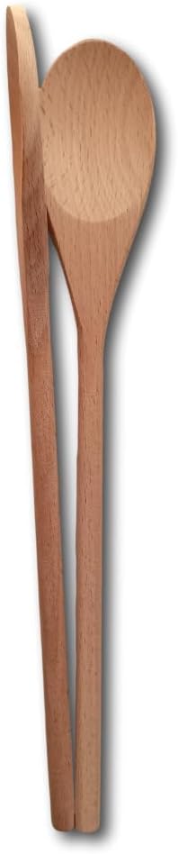 5 PCS Wooden Spoons for Cooking, 12 inch Soup Spoons for Eating, Mixing Stirring Tasting Food, long handle Spoon for Cooking and DIY