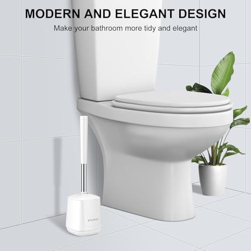 SetSail Toilet Brush 3 Pack Toilet Bowl Brush and Holder Toilet Cleaner Brush with Nylon Bristles Ventilated Toilet Brushes for Bathroom with Holder for Toilet Scrubber Cleaning, Pure White