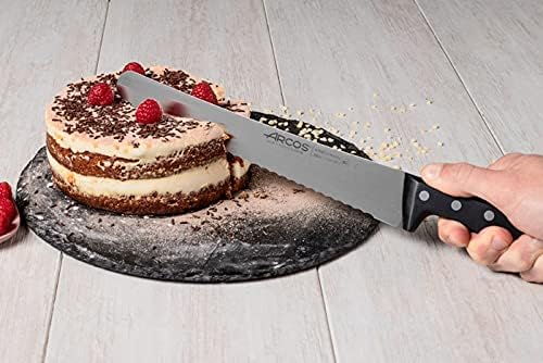 Arcos Pastry Knife/Cake Knife 10 Inch Nitrum Stainless Steel and 250 mm blade. Ergonomic Polyoxymethylene POM Handle. Polypropylene core with soft rubber coating. Series Universal. Color Black
