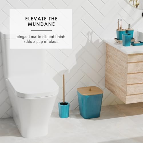 Clara Clark Teal Bathroom Set, Shower Curtain Set, Bathroom Accessory Set