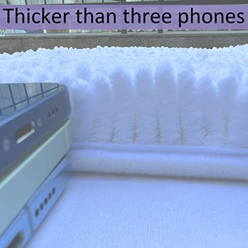 White Bathroom Rugs and Mats Set, 2 Piece Chenille Bath Mat Set, Machine Wash Dry, Non Slip Absorbent Shaggy Bath Rug for Bath Room, Shower and Tub (20" x 32"+16" x 24") Bathroom Rug St Accessories