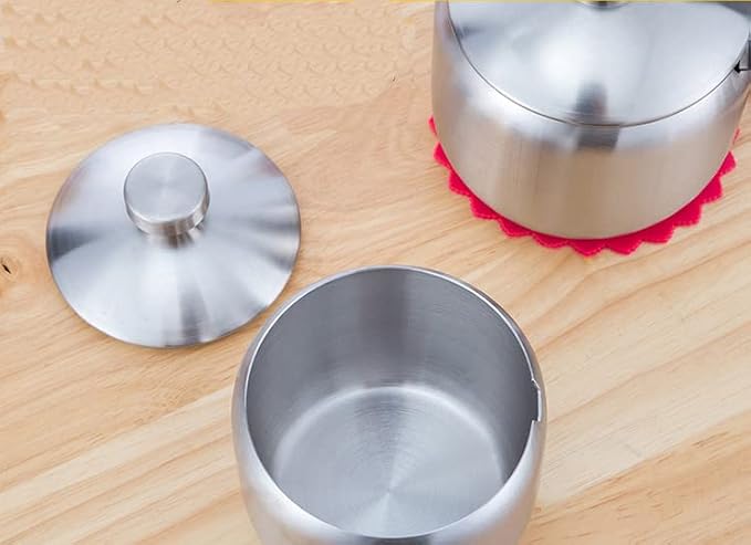 TENTA KITCHEN TENT 18/8 Stainless Steel Seasoning Containers Set Spice Jar Spice Rack Condiment Cruet Bottle Salt Pepper Sugar Storage Organizers with 3 Serving Spoons And Non-slip Base