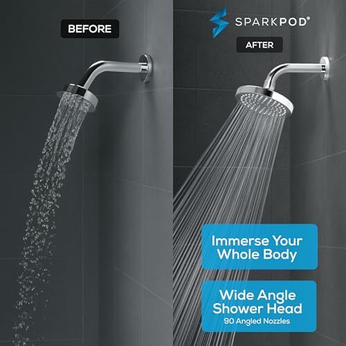 SparkPod Rain Shower Head, 6 Inch Round, Luxury Polished Chrome Finish