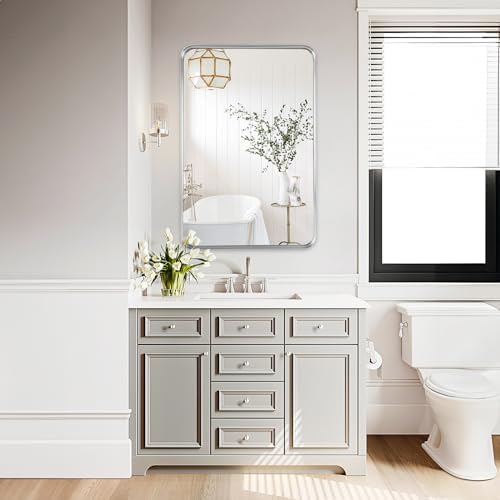 Silver Bathroom Vanity Mirror Over Sink 2 Pack, 24x36 Large Wall Mirror