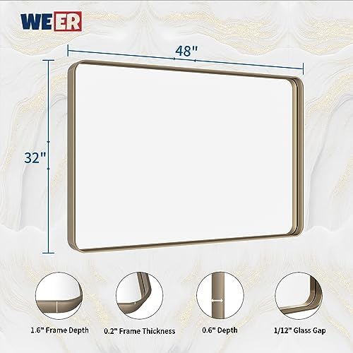 WEER Bronze Bathroom Vanity Mirror 48X32 Inch