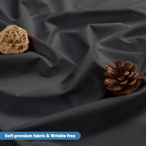 1 Pack Water-Repellent Fabric Shower Curtain Liner, 72x66 Black