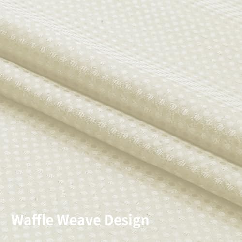Colorful Star Ivory No Hook Waffle Shower Curtain Set, 72" W x 75" L