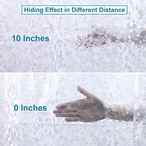NTBAY EVA Shower Curtain Liner, 72 x 72, 6 Gauge, Semi Clear Pebbles