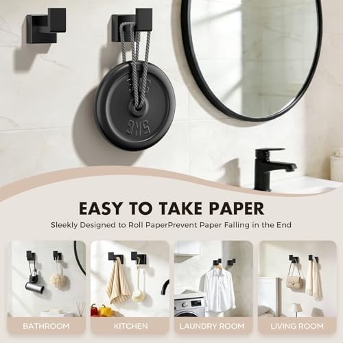 10-Pieces Matte Black Bathroom Accessories Set, 24 Inch Bath Towel Bar Set
