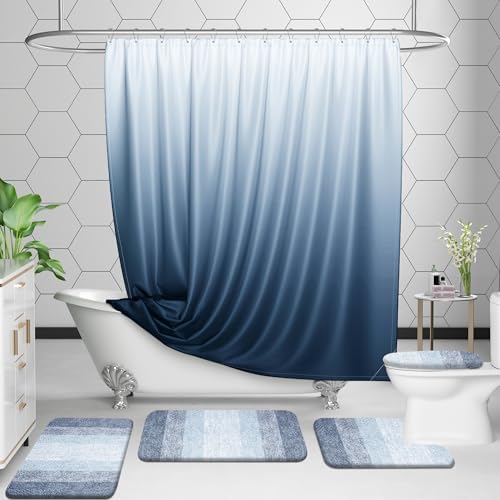 OLANLY Micorfiber Bathroom Rug Set 2 Piece, 47"x20"+24"x16"