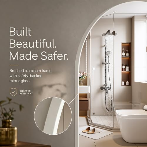 Arched Wall Mirror for Bathroom, 20"x30" Arched Mirror Wall Mounted Mirror with Metal Frame, White Vanity Mirror Decor for Mantle, Bedroom, Entryway, Living Room
